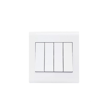 White Wide Rocker 4 Gang wall switch